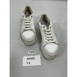 Womans Renvy Lace Up Platform Fashion Sneakers 7.5/8 White